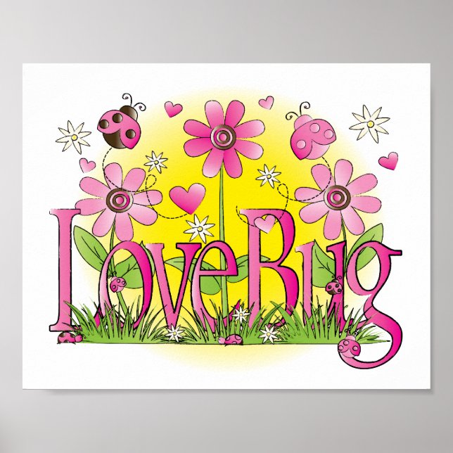 Affiche Love Bug Lady Bug Girls Room Wall Art (Devant)