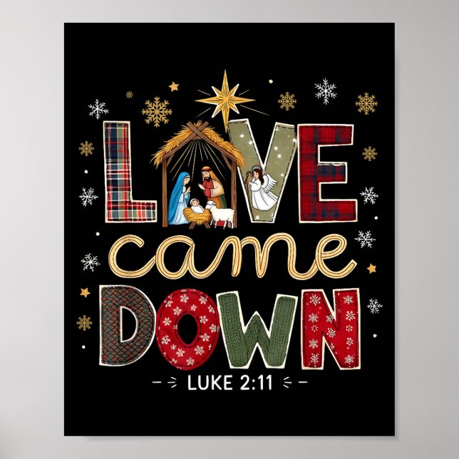 Affiche Love Came Down Luke 2_11 Patchwork Christmas Art  (Devant)