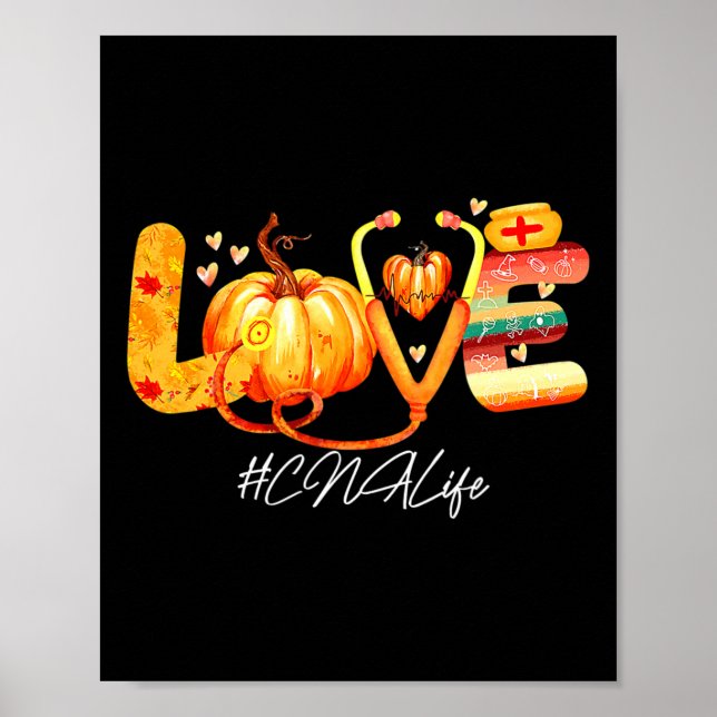 Affiche Love Cna Vie Citrouille Automne Automne Thanksgivi (Devant)