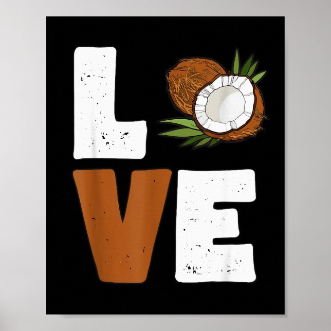 Affiche Love Coconut Women Shirt Coconut Lovers For Kids A (Devant)