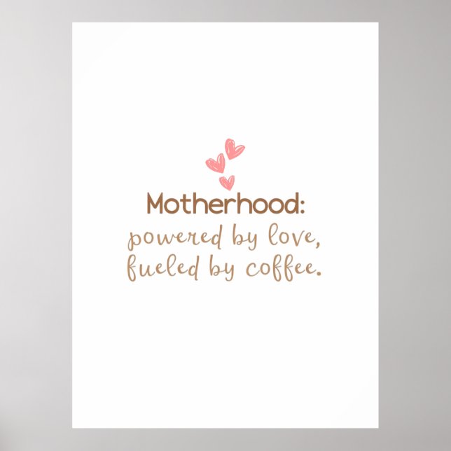 Affiche Love & Coffee Maman Typographie de la vie Imprimer (Devant)