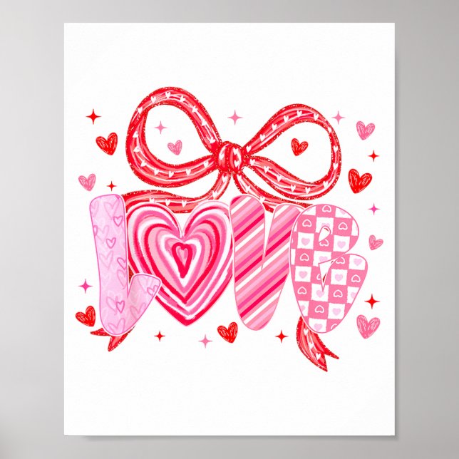 Affiche Love Coquette Bow Leopard Hearts Valentine Women G (Devant)