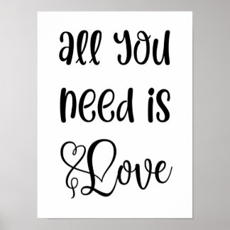 Affiche Love Cote Art|Romantic Monochrome Cute Typographie