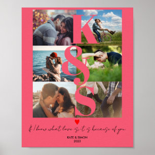 Affiche Love Couples Gifts Newlywed Gift Photo Collage