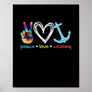 Affiche Love Cruising Ship Floating Ocean Tie Dye
