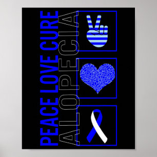 Affiche Love Cure Alopecia Sensibilisation Ruban Warrior S