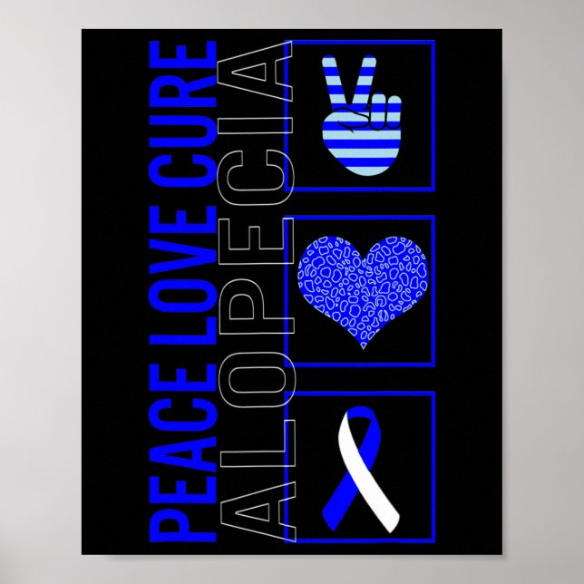 Affiche Love Cure Alopecia Sensibilisation Ruban Warrior S (Devant)