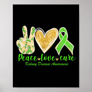 Affiche Love Cure Green Ribbon Sensibilisation à la maladi