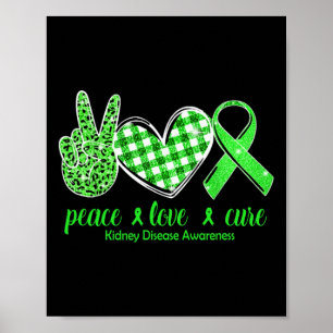 Affiche Love Cure Green Ribbon Sensibilisation aux maladie
