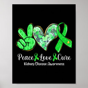 Affiche Love Cure Green Ribbon Sensibilisation aux maladie
