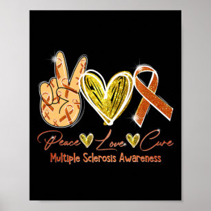 Affiche Love Cure Multiple Sclerosis Sensibilisation Orang