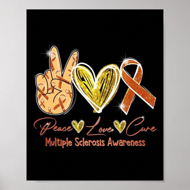 Affiche Love Cure Multiple Sclerosis Sensibilisation Orang (Devant)