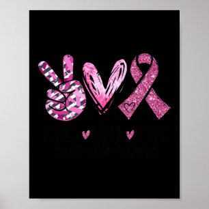 Affiche Love Cure Pink Ribbon Cancer Sensibilisation du se