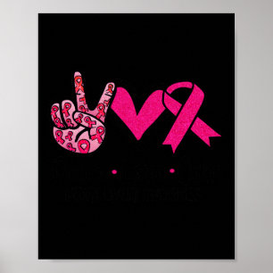 Affiche Love Cure Pink Ribbon Cancer Sensibilisation du se
