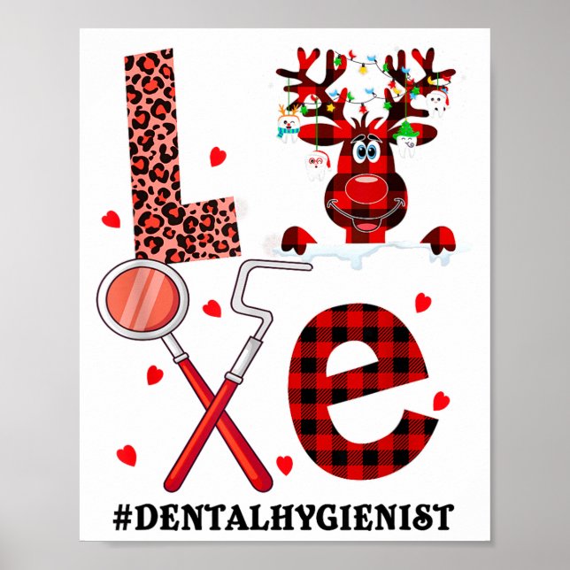 Affiche Love Dental Christmas Reindeer Dental Squad Xmas D (Devant)