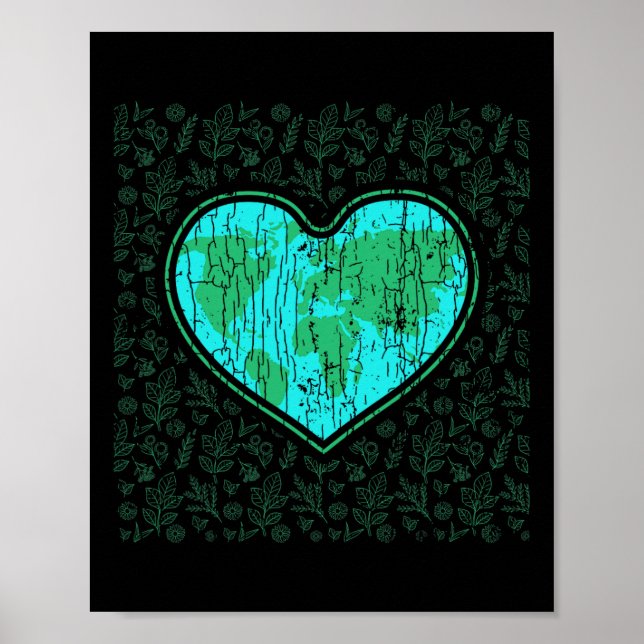 Affiche Love Earth Funny Earth’s Day Save Our Planet Graph (Devant)