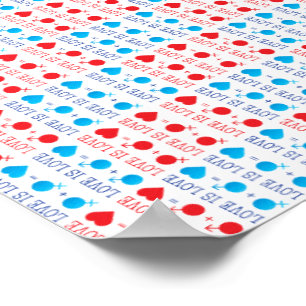 Affiche LOVE est une citation LOVE en rouge et bleu