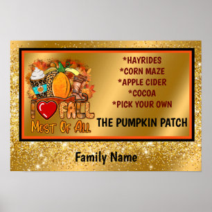 Affiche Love Fall Personnaliser d'automne Texte et couleur