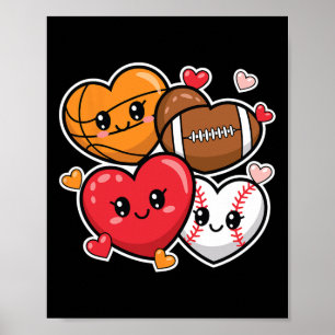 Affiche Love Footll Sketll Saint-Valentin Garçons Et Homme