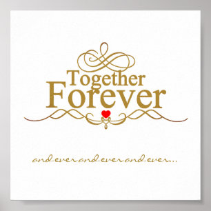Affiche Love Forever Gold Typographie