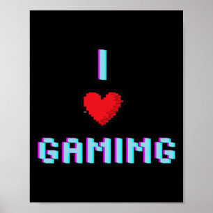 Affiche Love Gaming Video Jeu Heart Gamer