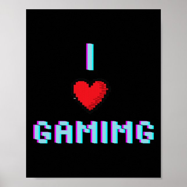 Affiche Love Gaming Video Jeu Heart Gamer (Devant)