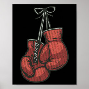 Affiche Love Gants de boxe Retro Vintage Red Boxer Cadeau