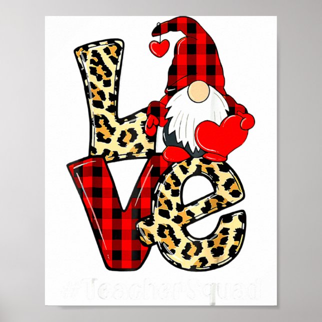 Affiche Love Gnome Teacher Squad Valentines Day Teacher St (Devant)