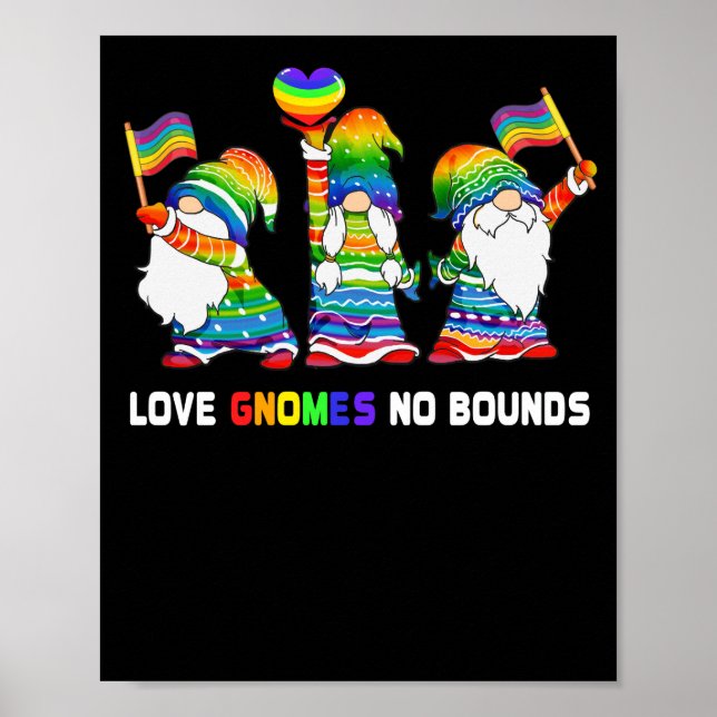 Affiche Love Gnomes No Bounds LGBT Community Gay pride (Devant)