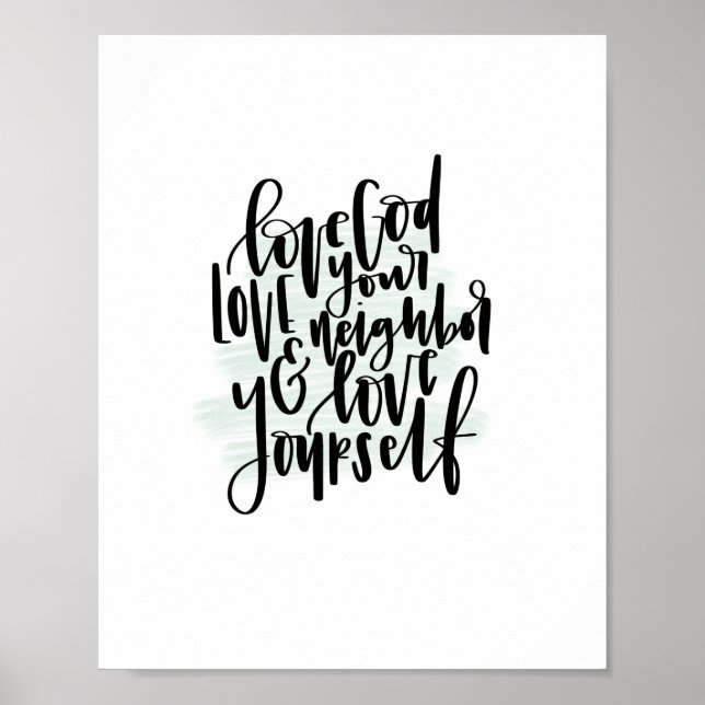 Affiche Love God Love Your Neighbor & Love Yourself Affich (Devant)