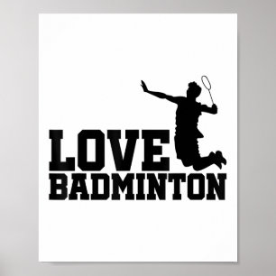 Affiche Love Graphic Badminton Joueur navette Joueur Sport