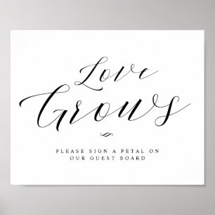 Affiche Love Grove Flower Petal Mariage du conseil d'admin