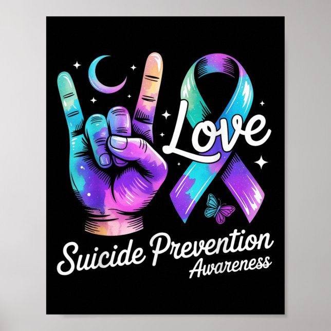 Affiche Love Hand Sign Suicide Prevention Awareness Septem (Devant)