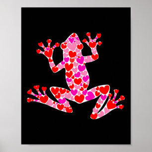 Affiche Love Heart Cute Frog Lover Couple Heureux Valentin