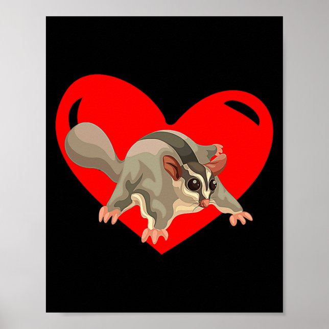 Affiche Love Heart Graphic Valentines Day Sugar Glider Bo  (Devant)