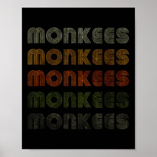 Affiche Love Heart Monkees Tee Grunge Style Vintage Noir