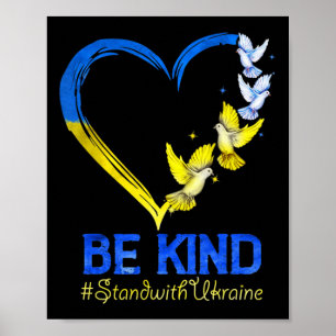 Affiche Love Heart Ukraine Dove Ukraine Be Kind Stand With