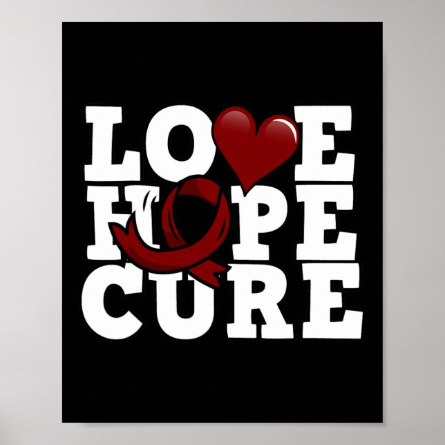 Affiche Love Hope Cure - Sensibilisation aux cellules de f (Devant)