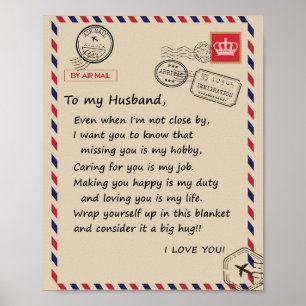 Affiche Love Husband   Letter To My Husband I Love You