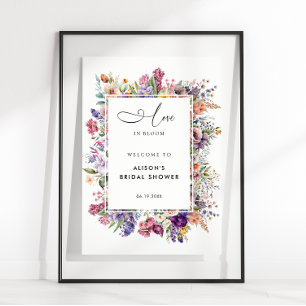 Affiche Love In Bloom Fête de Mariage Florale Jardin de Bi