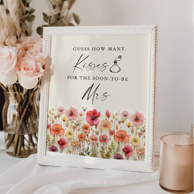 Affiche Love In Bloom Fête des mariées Baisers Jeu Signe (Créateur téléchargé)