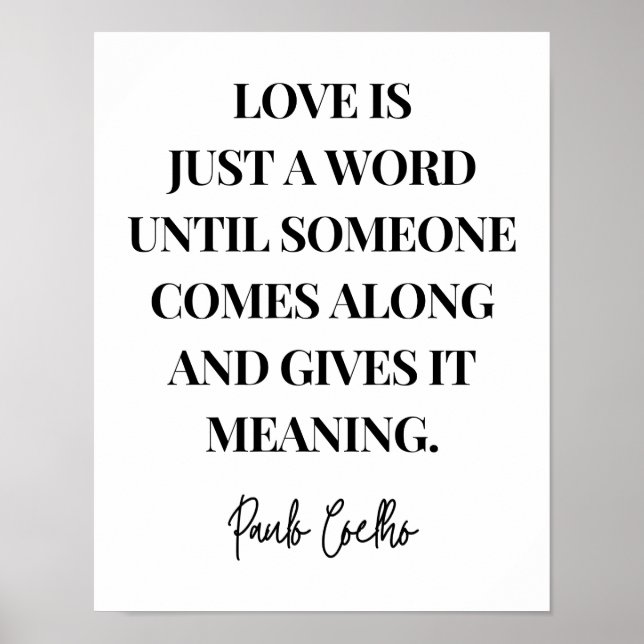 Affiche Love is just a word until someone comes along  (Devant)