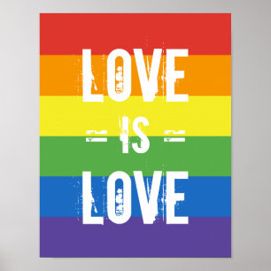 Affiche Love is Love - Love Equality Rainbow Flag