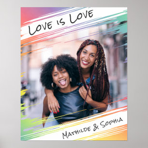 Affiche Love is Love Modern Rainbow Ajouter votre photo et