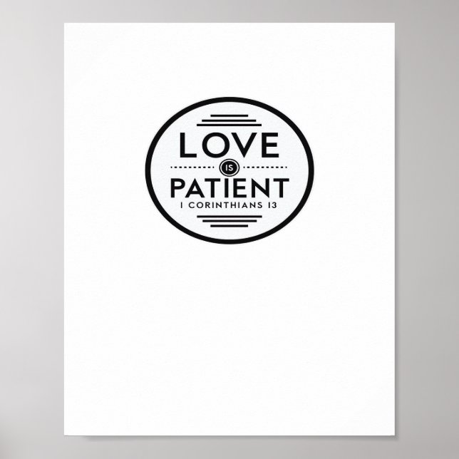 Affiche Love Is Patient Clean Design  (Devant)