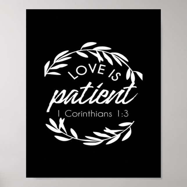 Affiche Love Is Patient Corinthians Scripture Minimal Desi (Devant)