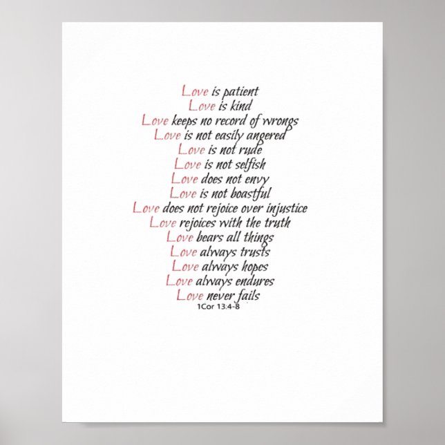 Affiche Love Is Patient Elegant Style  (Devant)