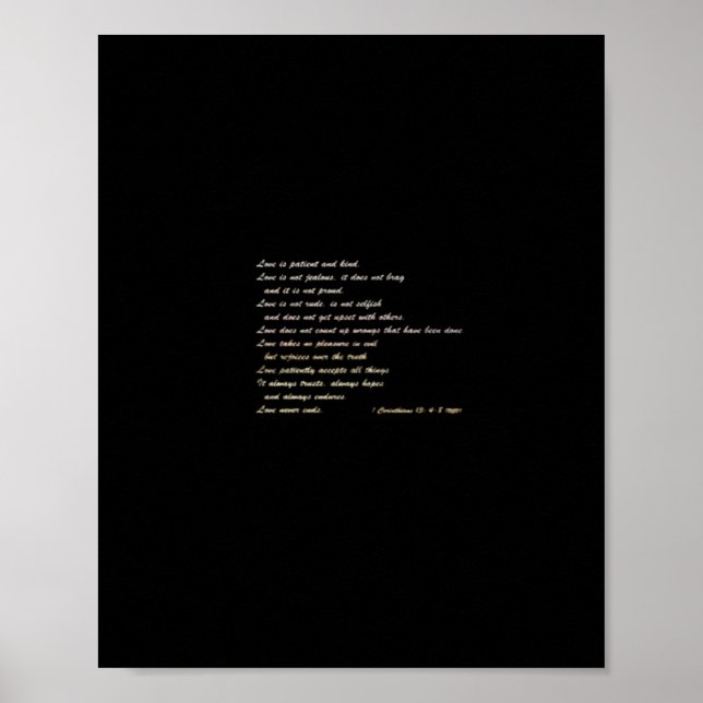 Affiche Love Is Patient Simple Inspirational Design  (Devant)