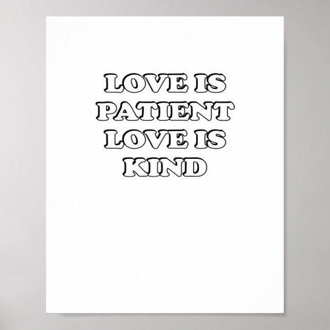 Affiche Love Is Patient Subtle Design  (Devant)