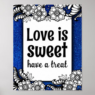 Affiche Love is Sweet Desserts Candy Bar Parties scintilla